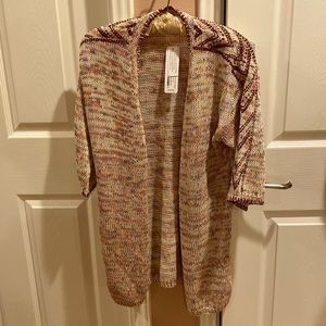 Cardigan.  Long, open weave multi colored. NWT from Soft Surroundings